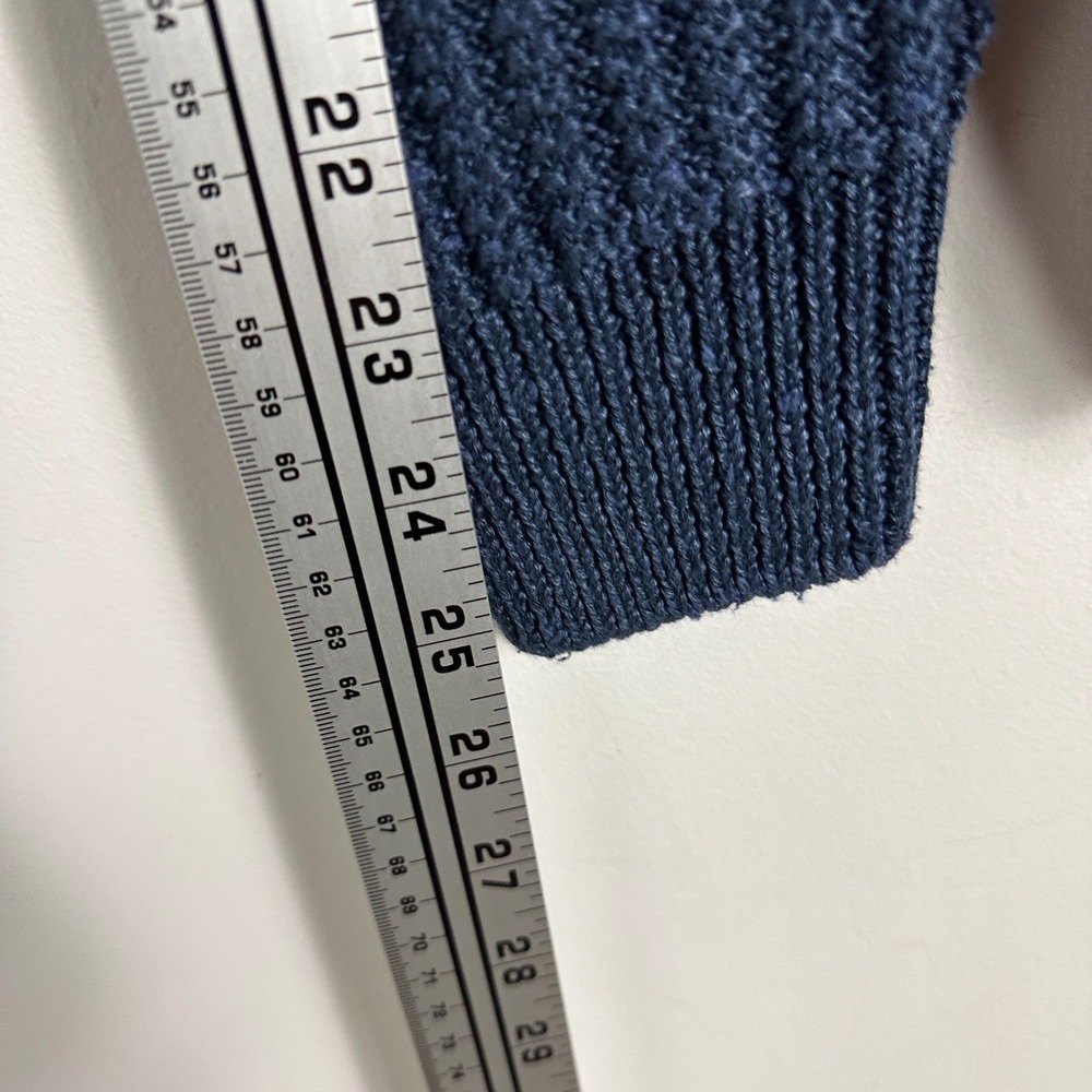 Inis Meain 90% Linen 10% Silk Blue Chevron Cable Knit Sweater Men Size Small NEW - Picture 10 of 16